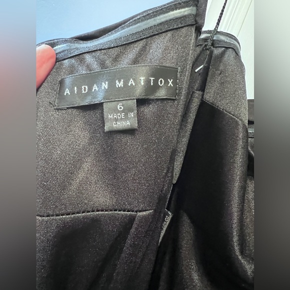 Aidan Mattox Long Halter Jersey Dress.  Black size 6 NWT RHINESTONE ACCENT - Picture 10 of 14